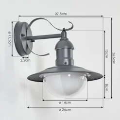 hofstein Applique murale d'extérieur Broni Anthracite, 1 lumière