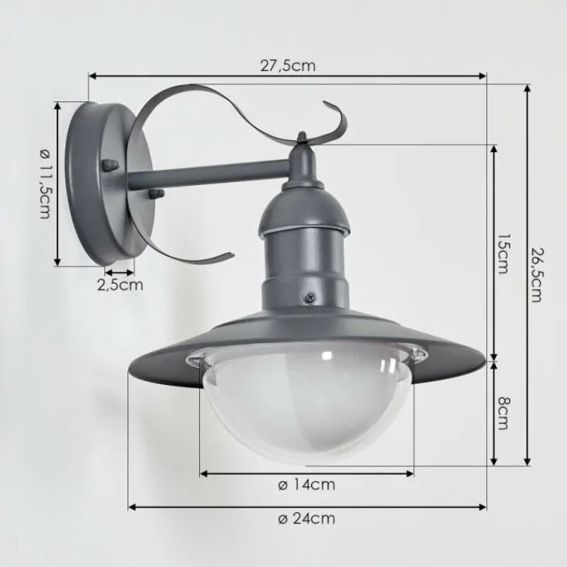 hofstein Applique murale d'extérieur Broni Anthracite, 1 lumière