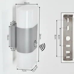 hofstein Applique murale d'extérieur Belerda LED Gris, 2 lumières, Détecteur de mouvement