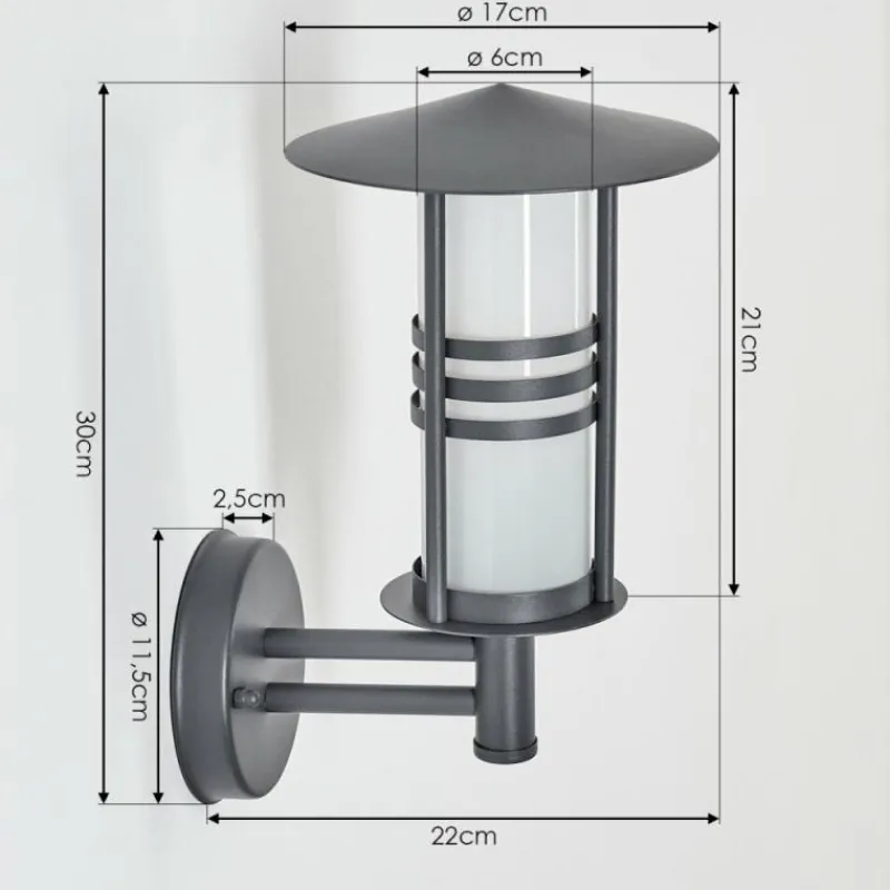 hofstein Applique murale d'extérieur Forli Anthracite, 1 lumière
