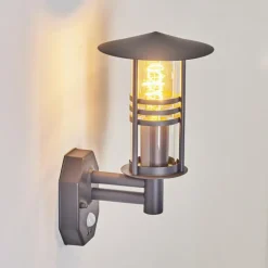 hofstein Applique murale d'extérieur Forli Anthracite, 1 lumière, Détecteur de mouvement