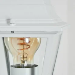 Luminaires Rustiques-hofstein Applique murale d'extérieur Naofe Blanc, 1 lumière, Détecteur de mouvement