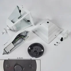 Luminaires Rustiques-hofstein Applique murale d'extérieur Naofe Blanc, 1 lumière, Détecteur de mouvement