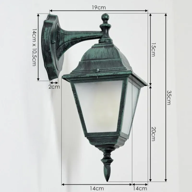 Luminaires Rustiques-hofstein Applique murale d'extérieur Naofe Vert, Noir, 1 lumière