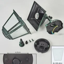 Luminaires Rustiques-hofstein Applique murale d'extérieur Naofe Vert, Noir, 1 lumière