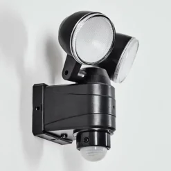 hofstein Applique murale d'extérieur Anyarhwi LED Noir, 2 lumières, Détecteur de mouvement