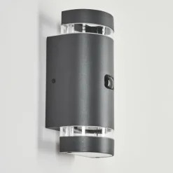 hofstein Applique murale d'extérieur Edevik Anthracite, 2 lumières, Détecteur de mouvement