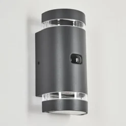 hofstein Applique murale d'extérieur Edevik Anthracite, 2 lumières, Détecteur de mouvement