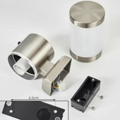 hofstein Applique murale d'extérieur Tolsona Nickel mat, 1 lumière, Détecteur de mouvement