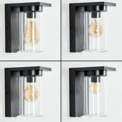 hofstein Applique murale d'extérieur Foley Noir, 1 lumière