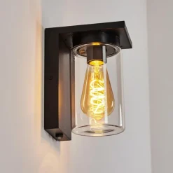 hofstein Applique murale d'extérieur Foley Noir, 1 lumière