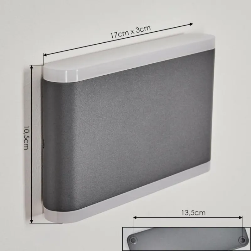 hofstein Applique murale d'extérieur Grude LED Anthracite, 2 lumières