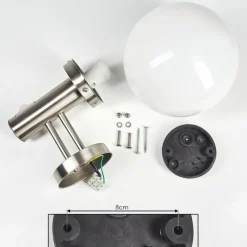 Lampes Vintages & Rétros-hofstein Applique murale d'extérieur Napaskiak Nickel mat, 1 lumière, Détecteur de mouvement