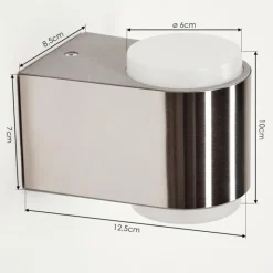 hofstein Applique murale d'extérieur Fanshawe LED Nickel mat, 2 lumières