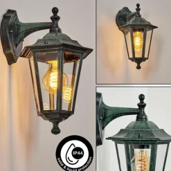 Luminaires Rustiques-hofstein Applique murale d'extérieur Loria Vert, Noir, 1 lumière