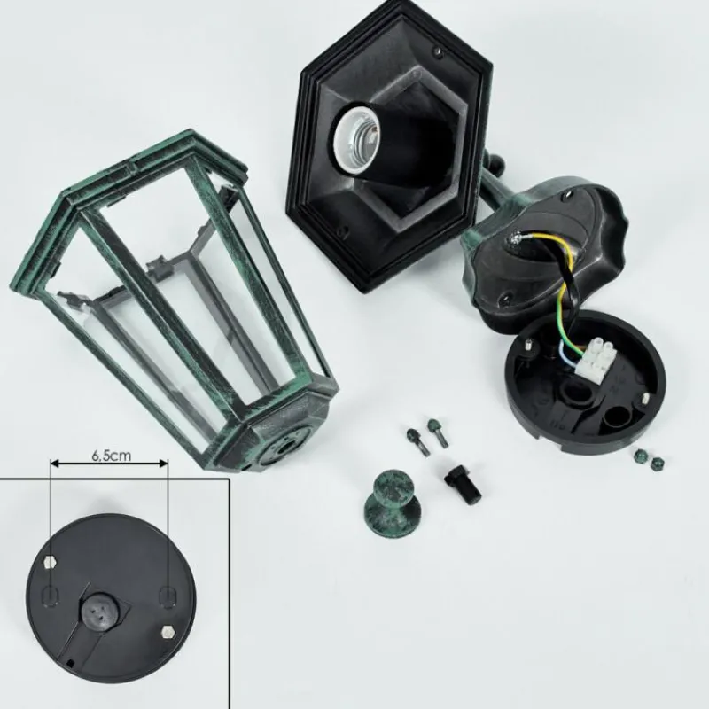 Luminaires Rustiques-hofstein Applique murale d'extérieur Loria Vert, Noir, 1 lumière