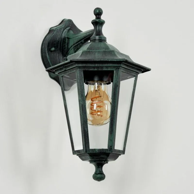 Luminaires Rustiques-hofstein Applique murale d'extérieur Loria Vert, Noir, 1 lumière