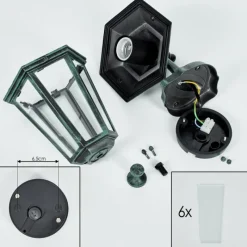 Luminaires Rustiques-hofstein Applique murale d'extérieur Loria Vert, Noir, 1 lumière