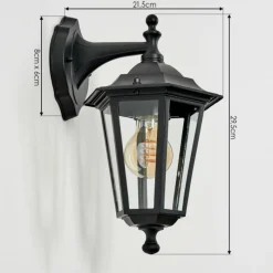 Luminaires Rustiques-hofstein Applique murale d'extérieur Loria Noir, 1 lumière