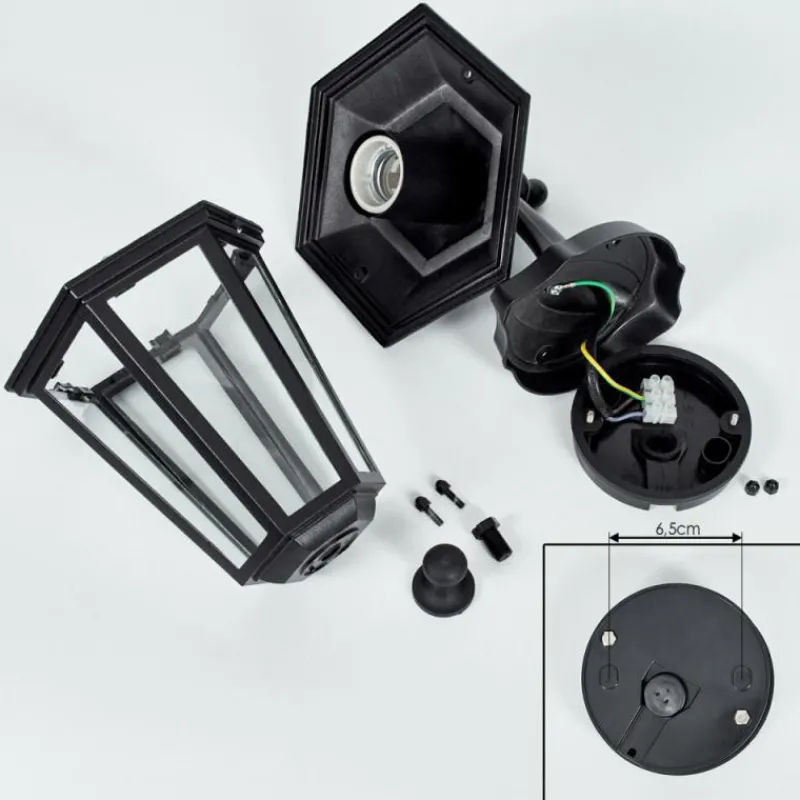 Luminaires Rustiques-hofstein Applique murale d'extérieur Loria Noir, 1 lumière