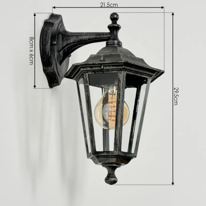 Luminaires Rustiques-hofstein Applique murale d'extérieur Loria Gris, Noir, Argenté, 1 lumière