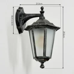 Luminaires Rustiques-hofstein Applique murale d'extérieur Loria Gris, Noir, Argenté, 1 lumière