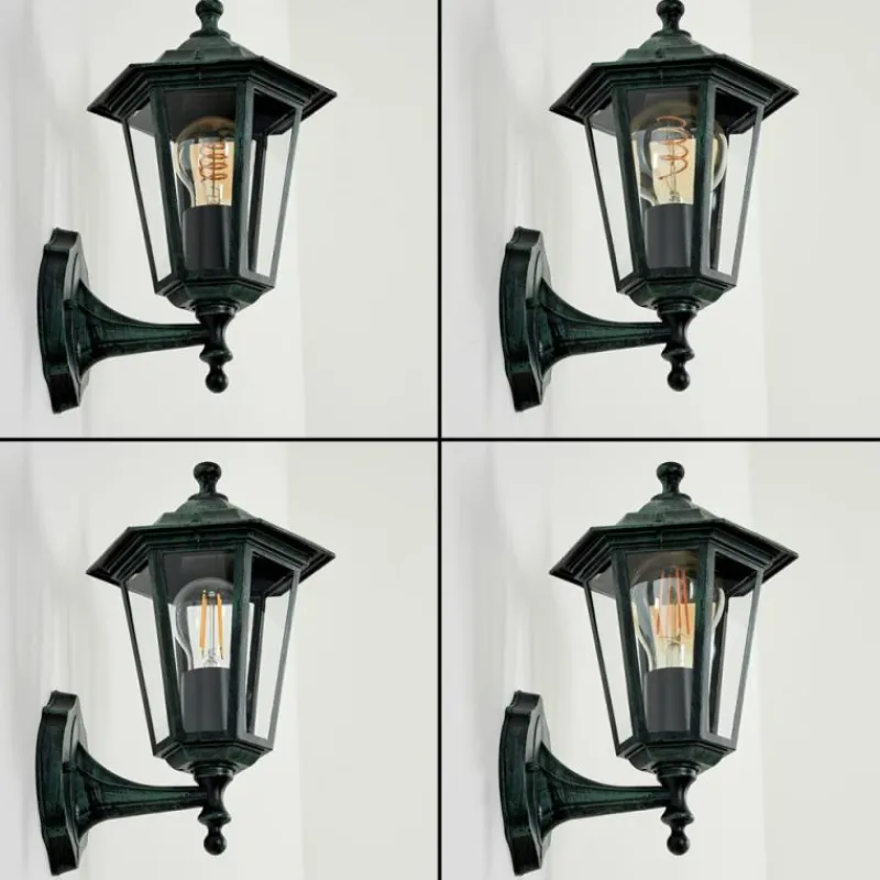 Luminaires Rustiques-hofstein Applique murale d'extérieur Loria Vert, Noir, 1 lumière