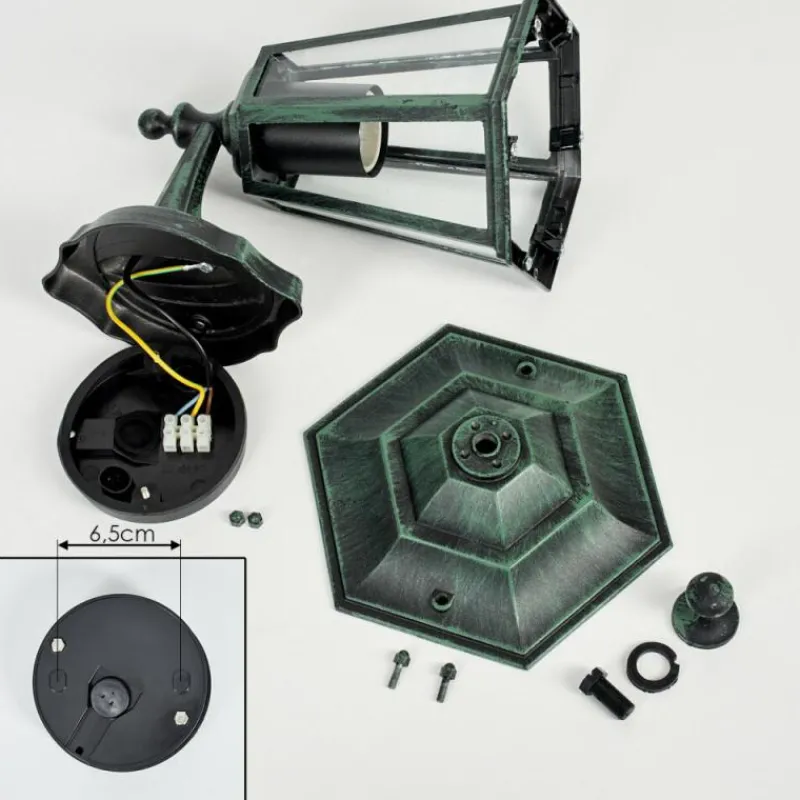 Luminaires Rustiques-hofstein Applique murale d'extérieur Loria Vert, Noir, 1 lumière