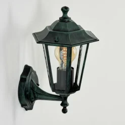 Luminaires Rustiques-hofstein Applique murale d'extérieur Loria Vert, Noir, 1 lumière