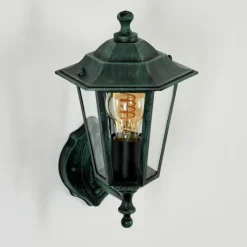 Luminaires Rustiques-hofstein Applique murale d'extérieur Loria Vert, Noir, 1 lumière