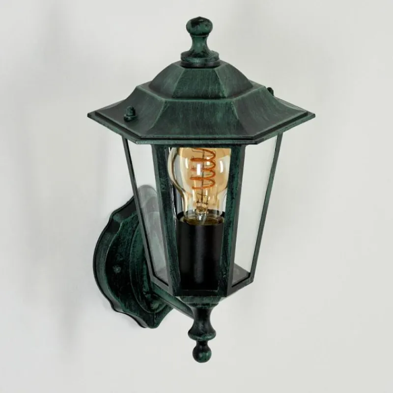 Luminaires Rustiques-hofstein Applique murale d'extérieur Loria Vert, Noir, 1 lumière