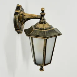 Lampes Dorées-hofstein Applique murale d'extérieur Loria Or, Noir, 1 lumière