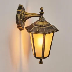 Lampes Dorées-hofstein Applique murale d'extérieur Loria Or, Noir, 1 lumière