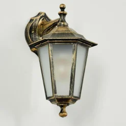 Lampes Dorées-hofstein Applique murale d'extérieur Loria Or, Noir, 1 lumière