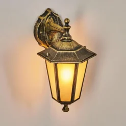 Lampes Dorées-hofstein Applique murale d'extérieur Loria Or, Noir, 1 lumière