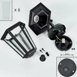 hofstein Applique murale d'extérieur Loria Noir, 1 lumière