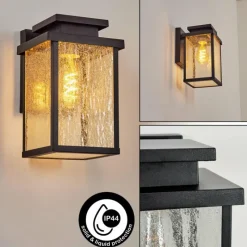 hofstein Applique murale d'extérieur Tieva Noir, 1 lumière