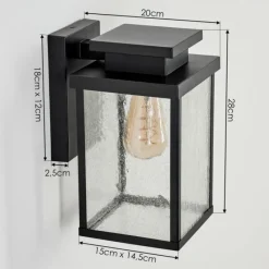 hofstein Applique murale d'extérieur Tieva Noir, 1 lumière