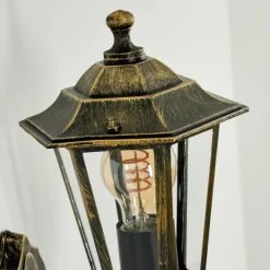 Luminaires Rustiques-hofstein Applique murale d'extérieur Loria Or, Noir, 1 lumière