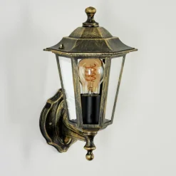 Luminaires Rustiques-hofstein Applique murale d'extérieur Loria Or, Noir, 1 lumière