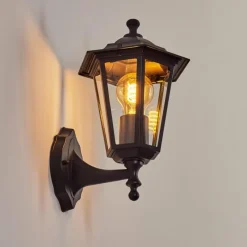 Luminaires Rustiques-hofstein Applique murale d'extérieur Loria Noir, 1 lumière