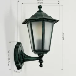 Luminaires Rustiques-hofstein Applique murale d'extérieur Loria Vert, Noir, 1 lumière