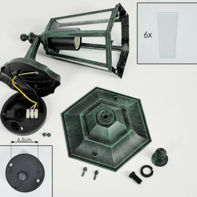 Luminaires Rustiques-hofstein Applique murale d'extérieur Loria Vert, Noir, 1 lumière