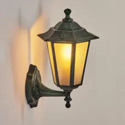 Luminaires Rustiques-hofstein Applique murale d'extérieur Loria Vert, Noir, 1 lumière