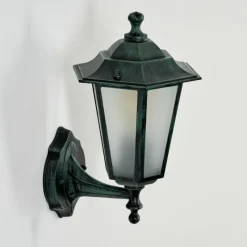 Luminaires Rustiques-hofstein Applique murale d'extérieur Loria Vert, Noir, 1 lumière