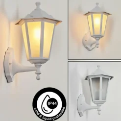 Luminaires Rustiques-hofstein Applique murale d'extérieur Loria Blanc, 1 lumière