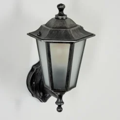 Luminaires Rustiques-hofstein Applique murale d'extérieur Loria Noir, Argenté, 1 lumière