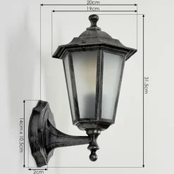 Luminaires Rustiques-hofstein Applique murale d'extérieur Loria Noir, Argenté, 1 lumière