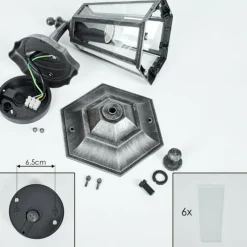 Luminaires Rustiques-hofstein Applique murale d'extérieur Loria Noir, Argenté, 1 lumière