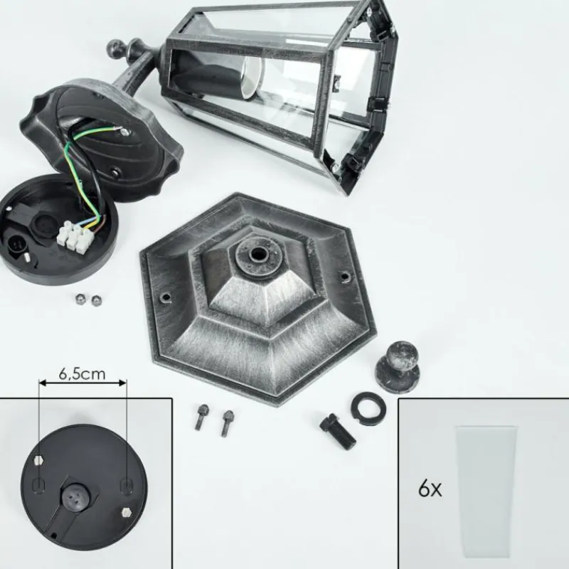 Luminaires Rustiques-hofstein Applique murale d'extérieur Loria Noir, Argenté, 1 lumière